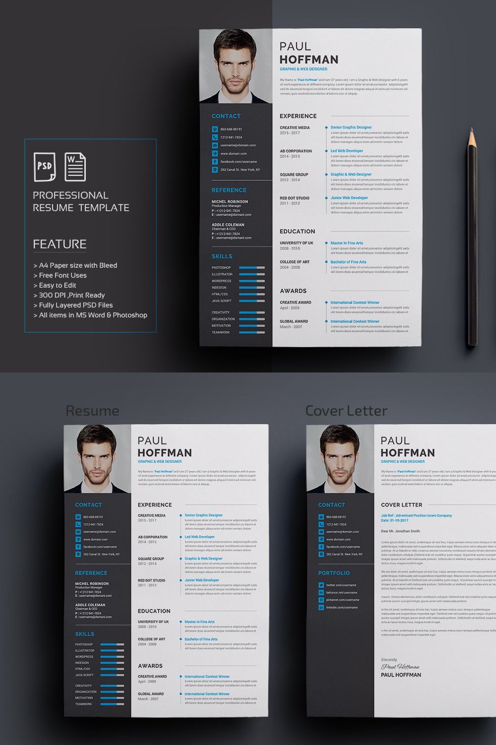 Resume/CV pinterest preview image.