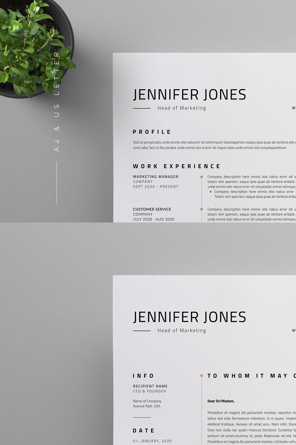 Resume/CV pinterest preview image.