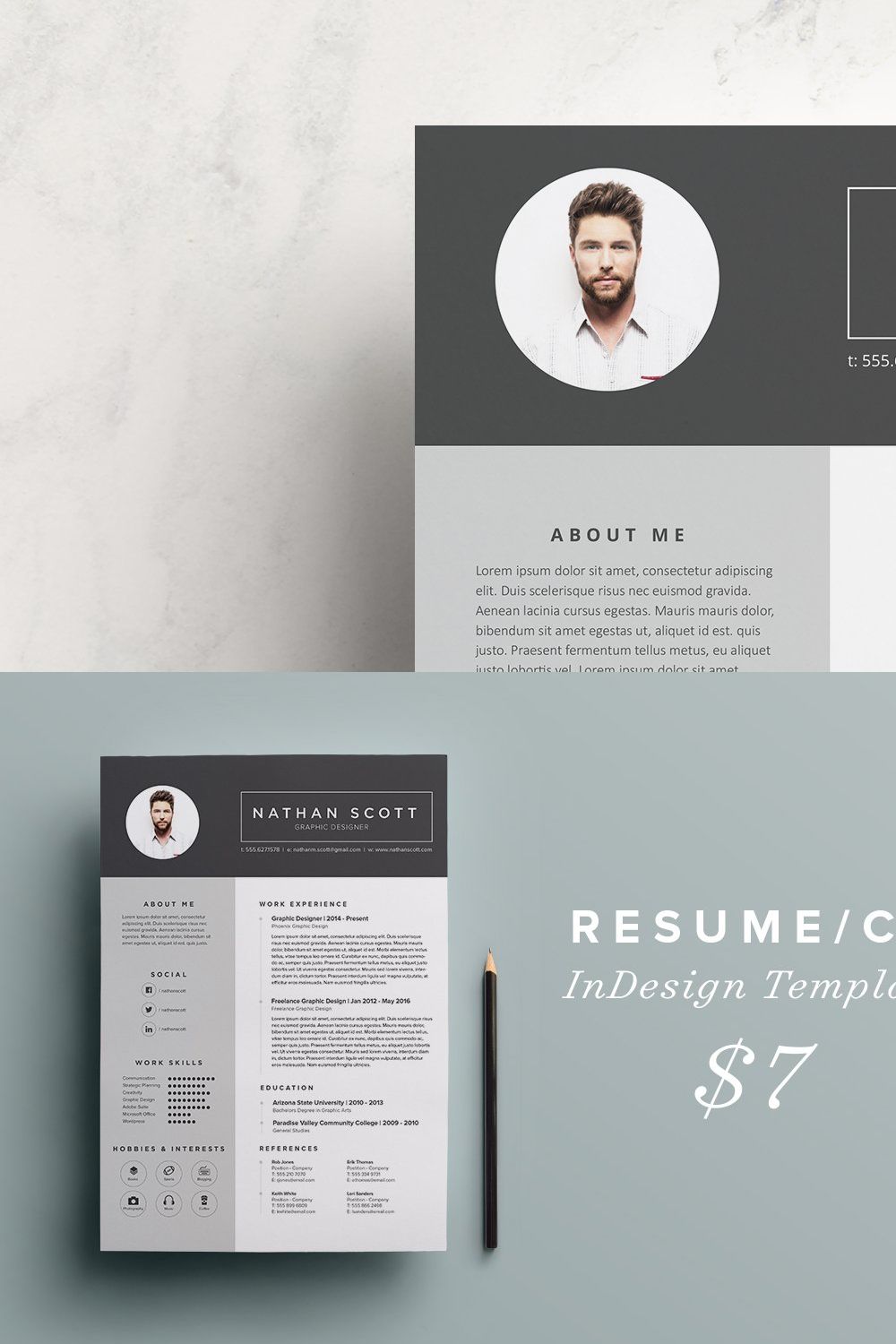 Resume/CV pinterest preview image.