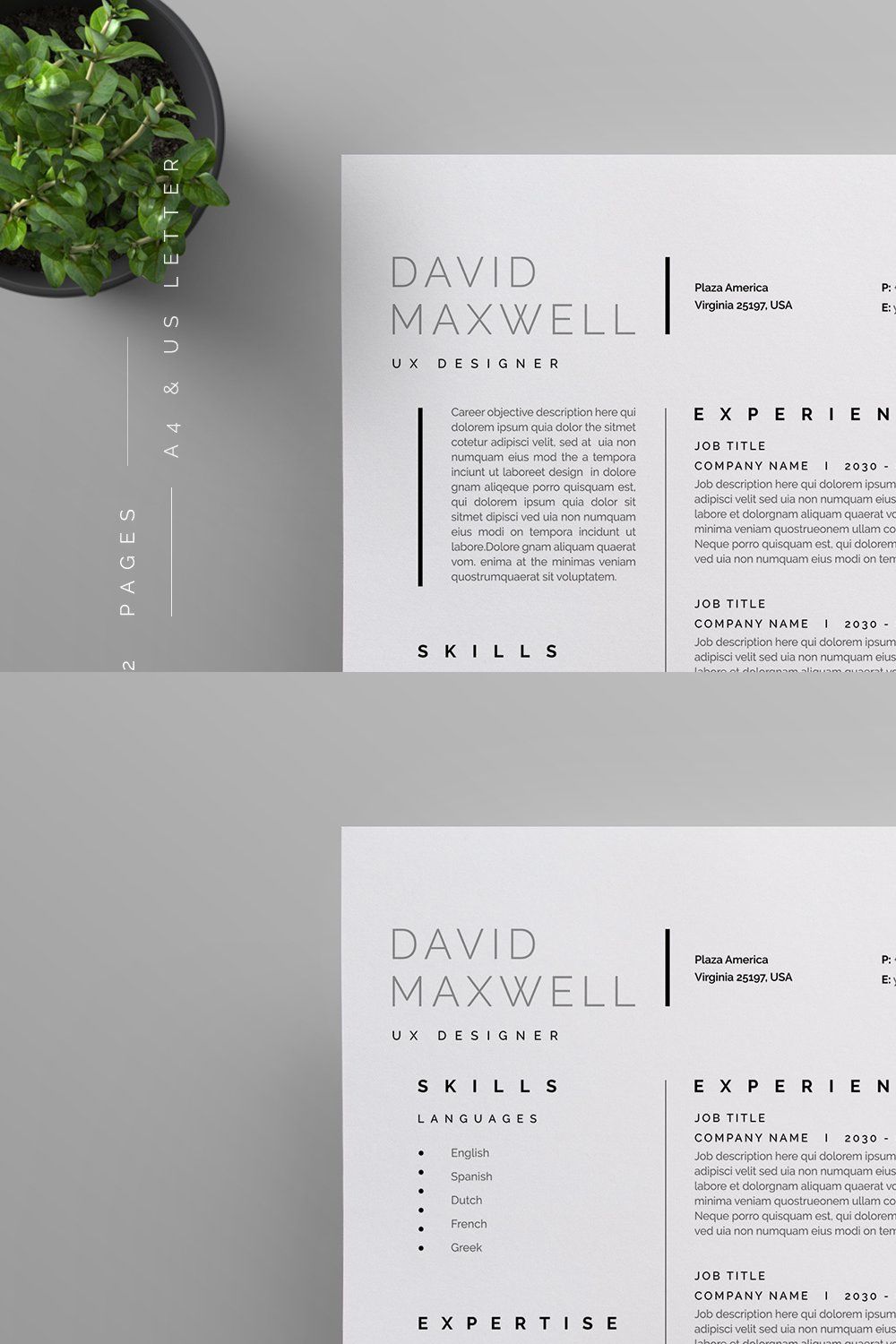 Resume/CV pinterest preview image.