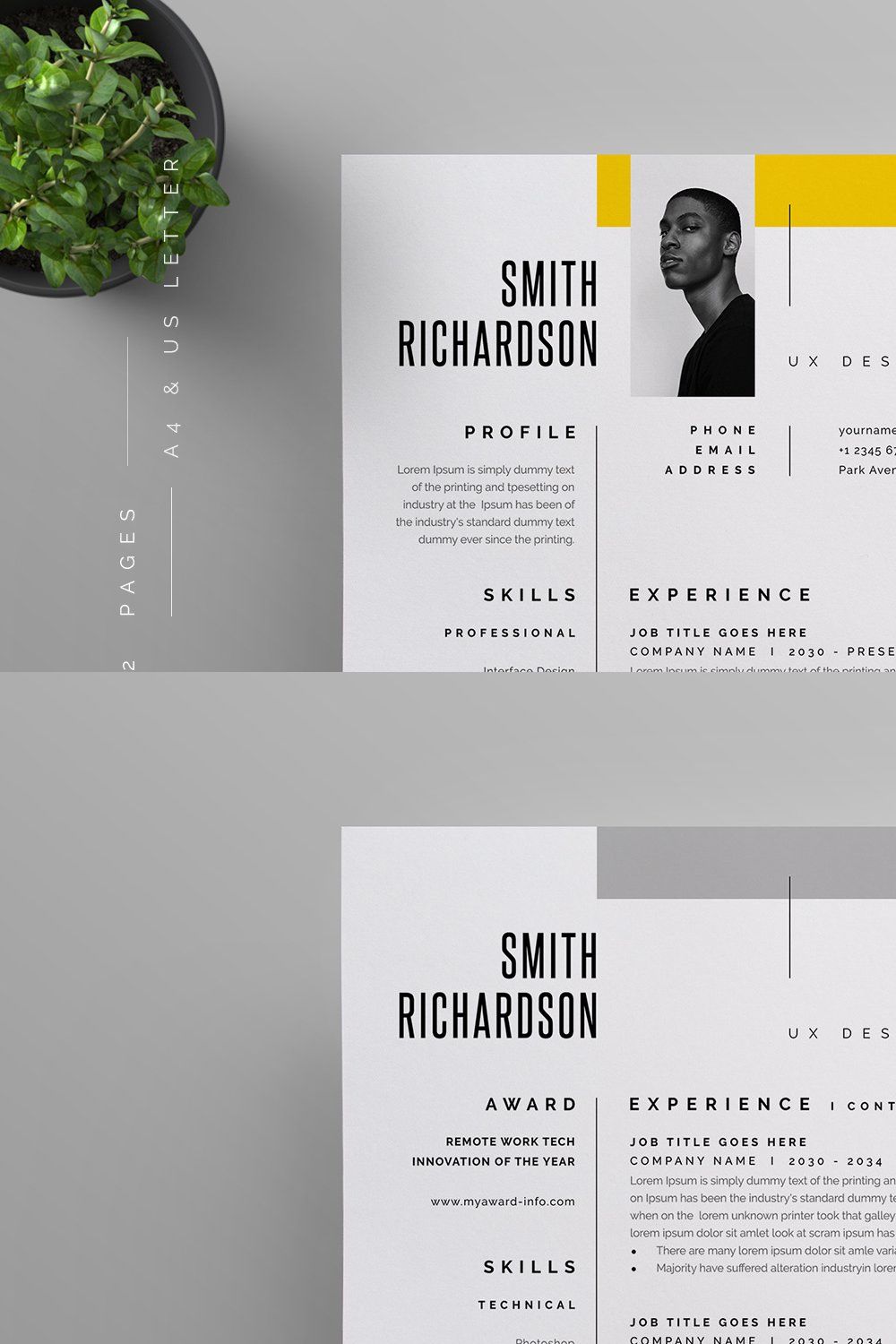 Resume/CV pinterest preview image.