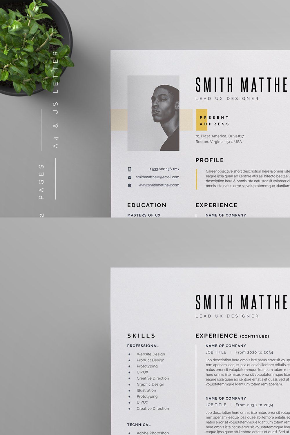 Resume/CV pinterest preview image.