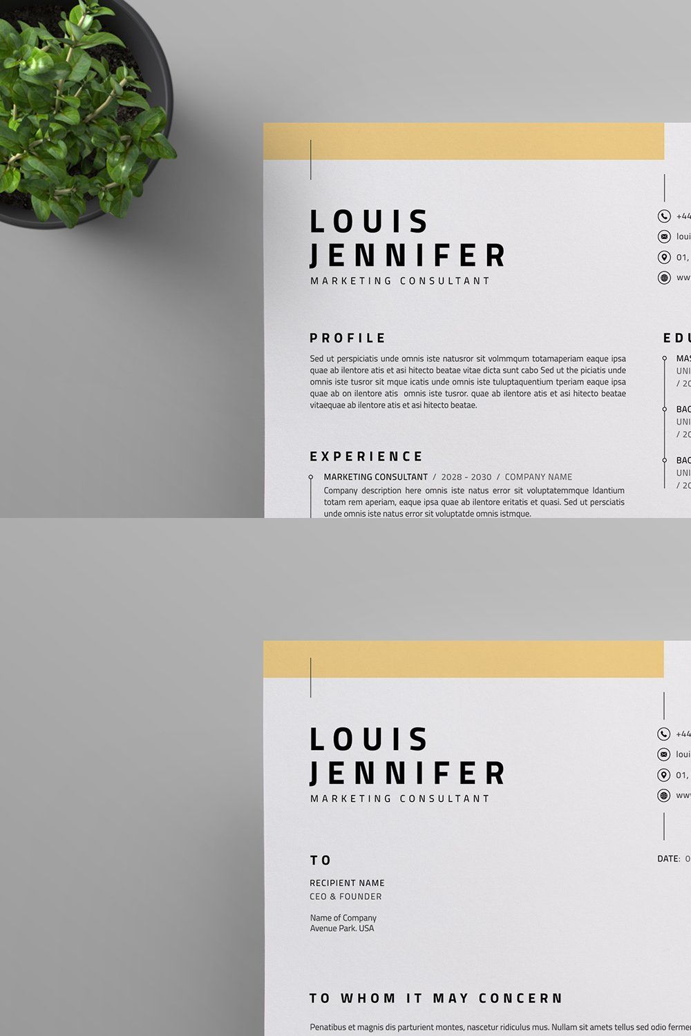 Resume/CV pinterest preview image.