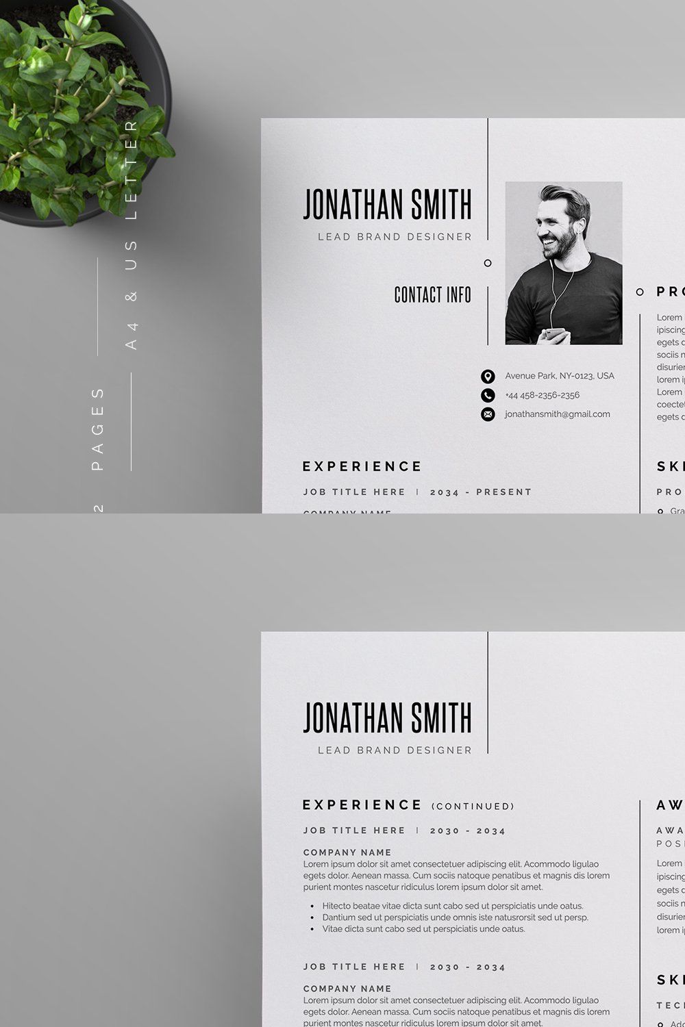 Resume/CV pinterest preview image.