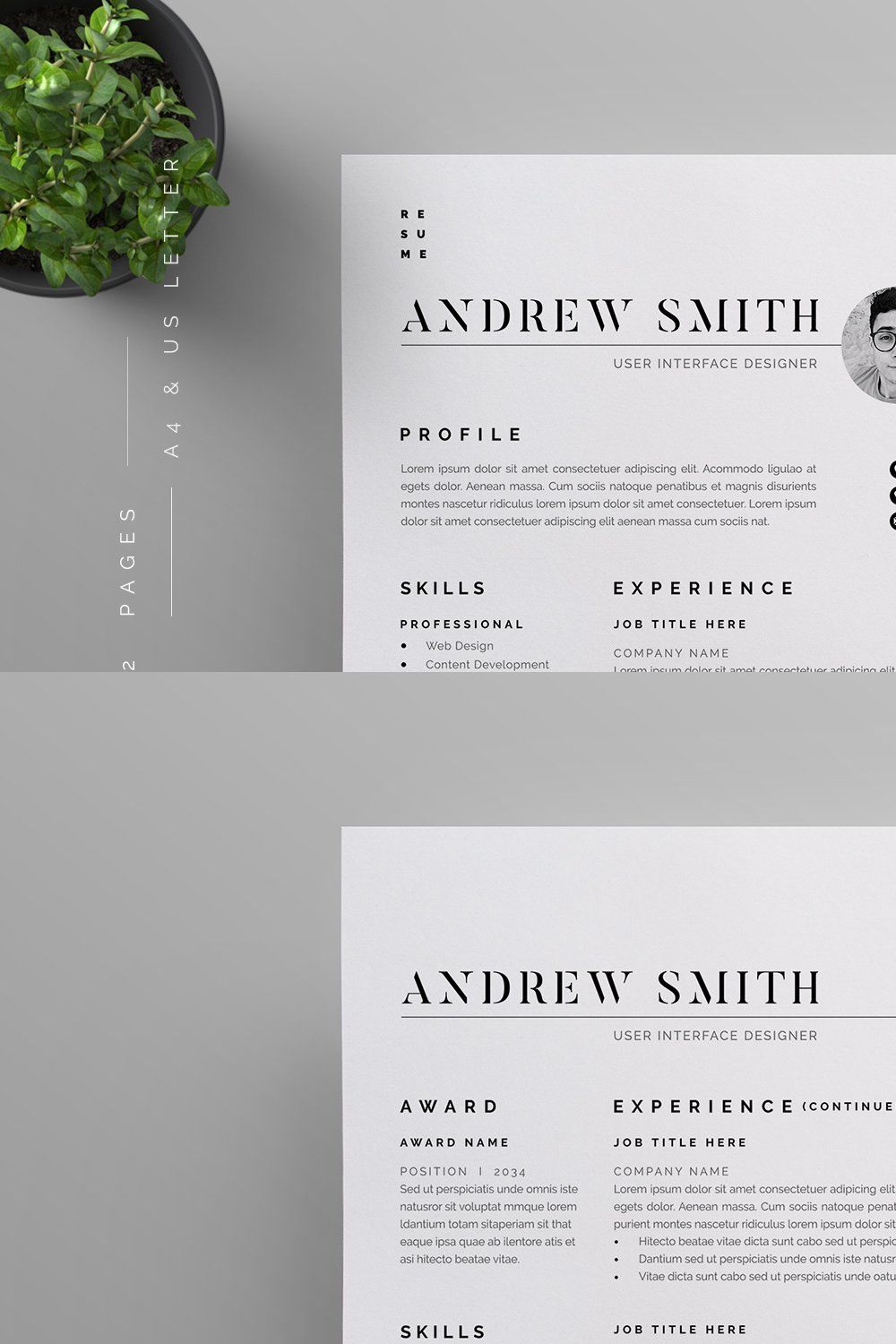 Resume/CV pinterest preview image.