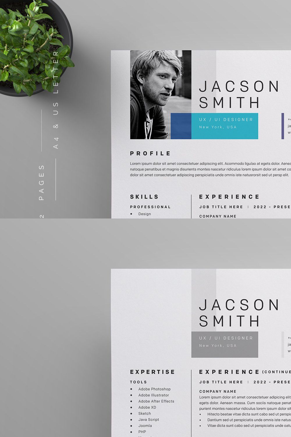 Resume/CV pinterest preview image.