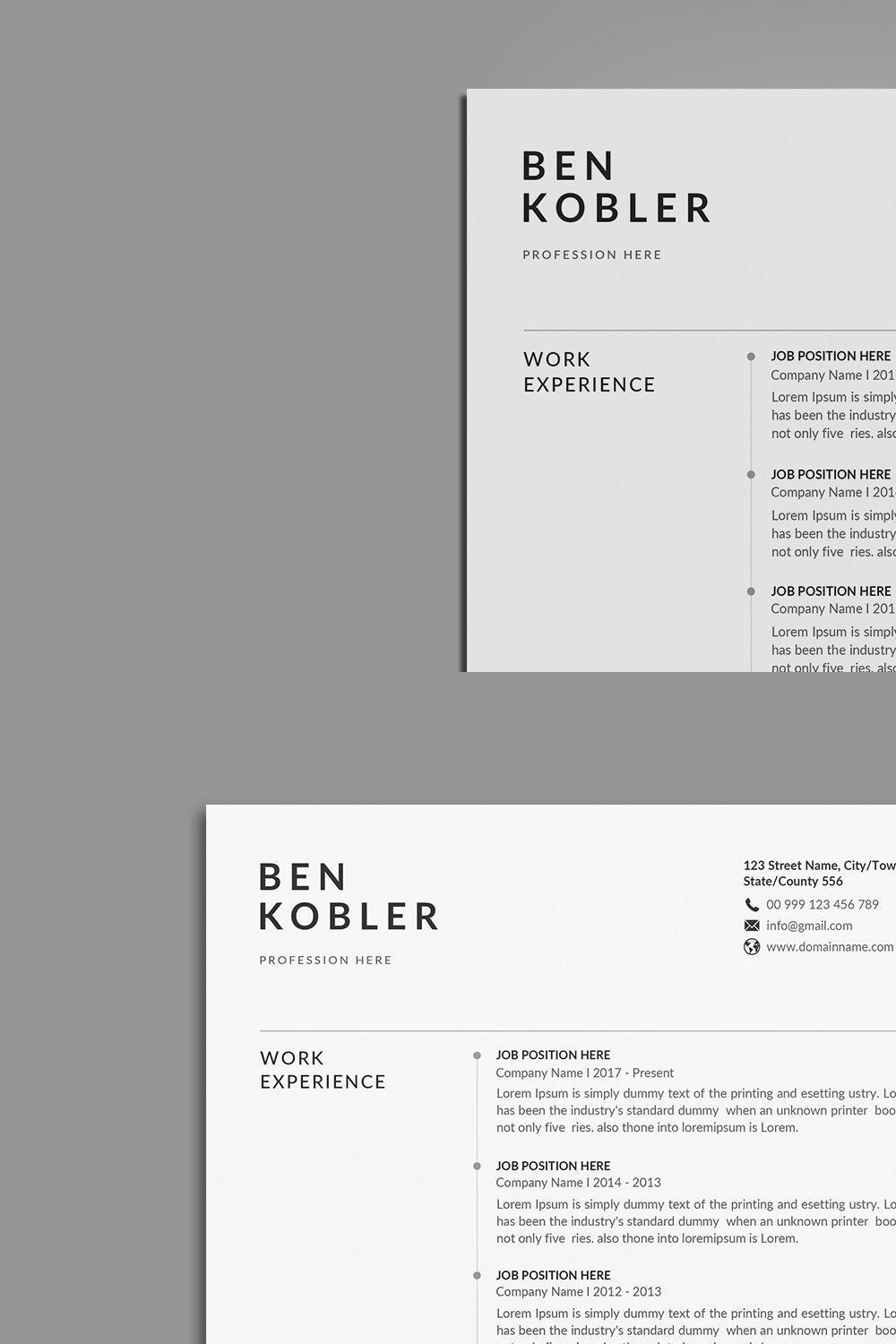 Resume/CV pinterest preview image.