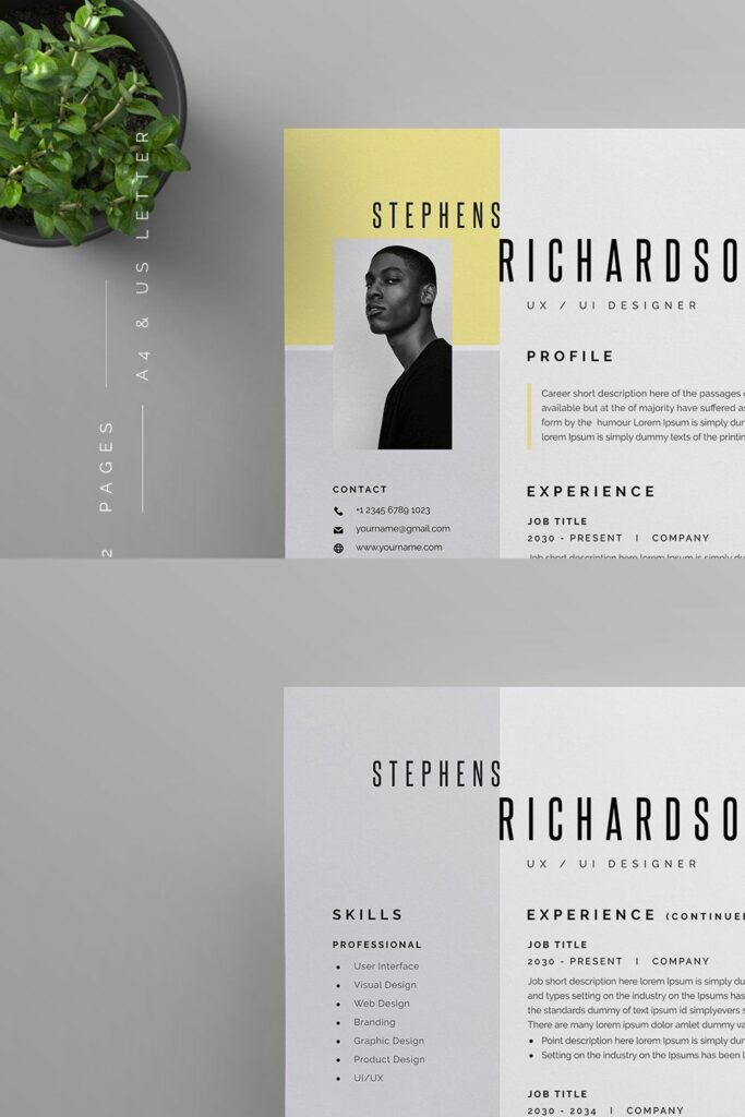 UI/UX Designer Resume/CV – MasterBundles