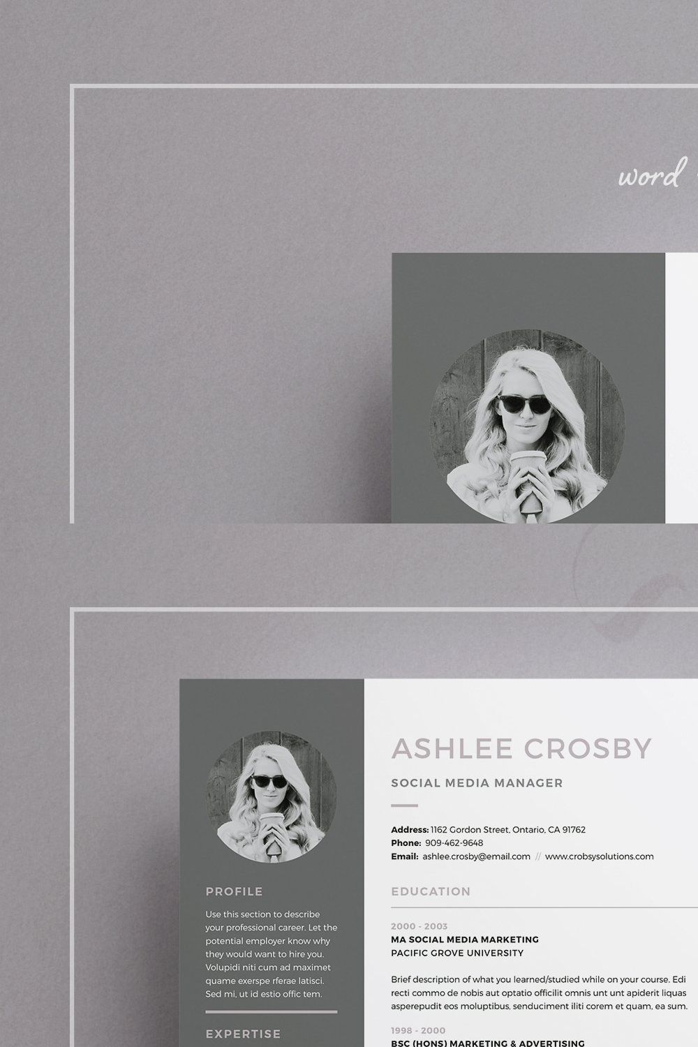 Resume/CV | Ashlee pinterest preview image.