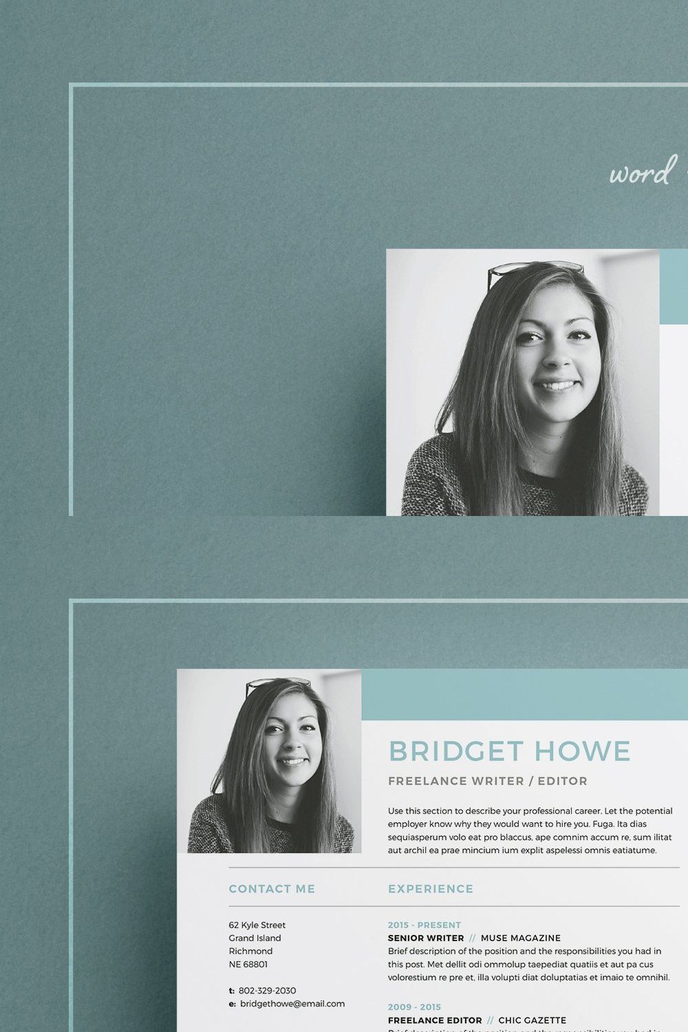 Resume/CV | Bridget pinterest preview image.