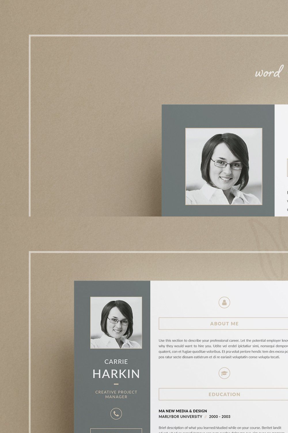Resume/CV | Carrie pinterest preview image.