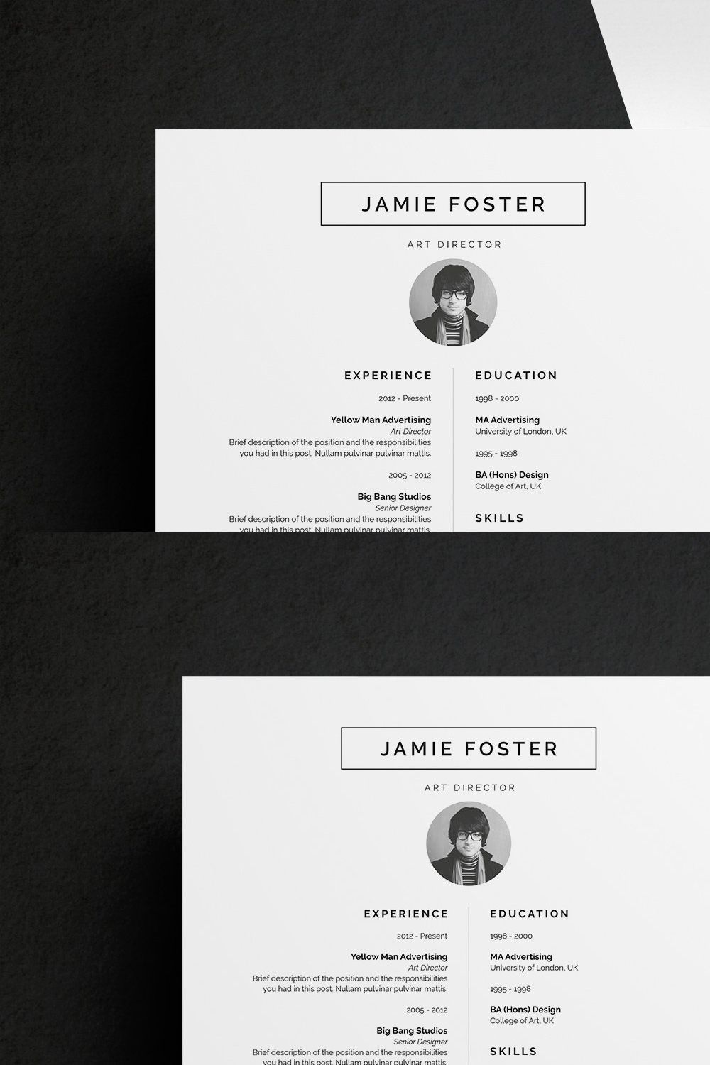 Resume/CV - Jamie pinterest preview image.