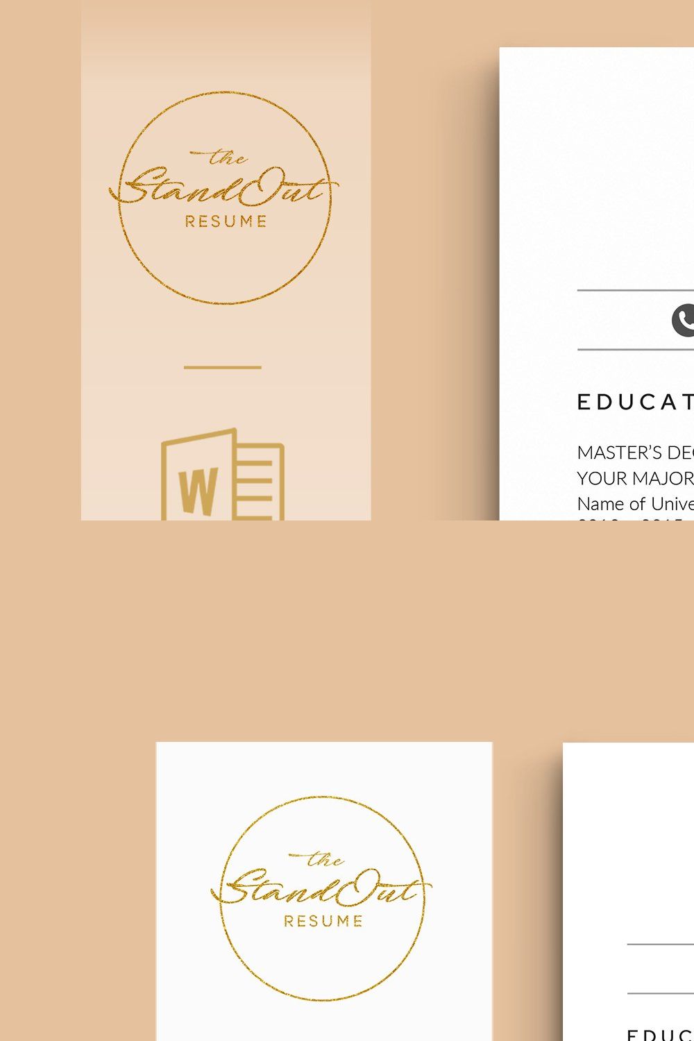 Resume/CV Template - MADISON pinterest preview image.