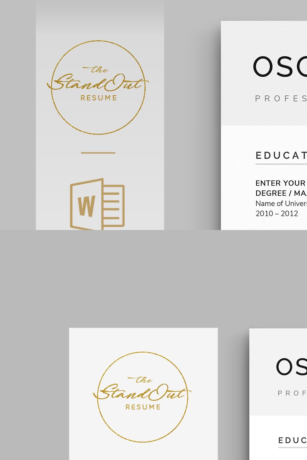 Resume/CV Template - OSCAR pinterest preview image.