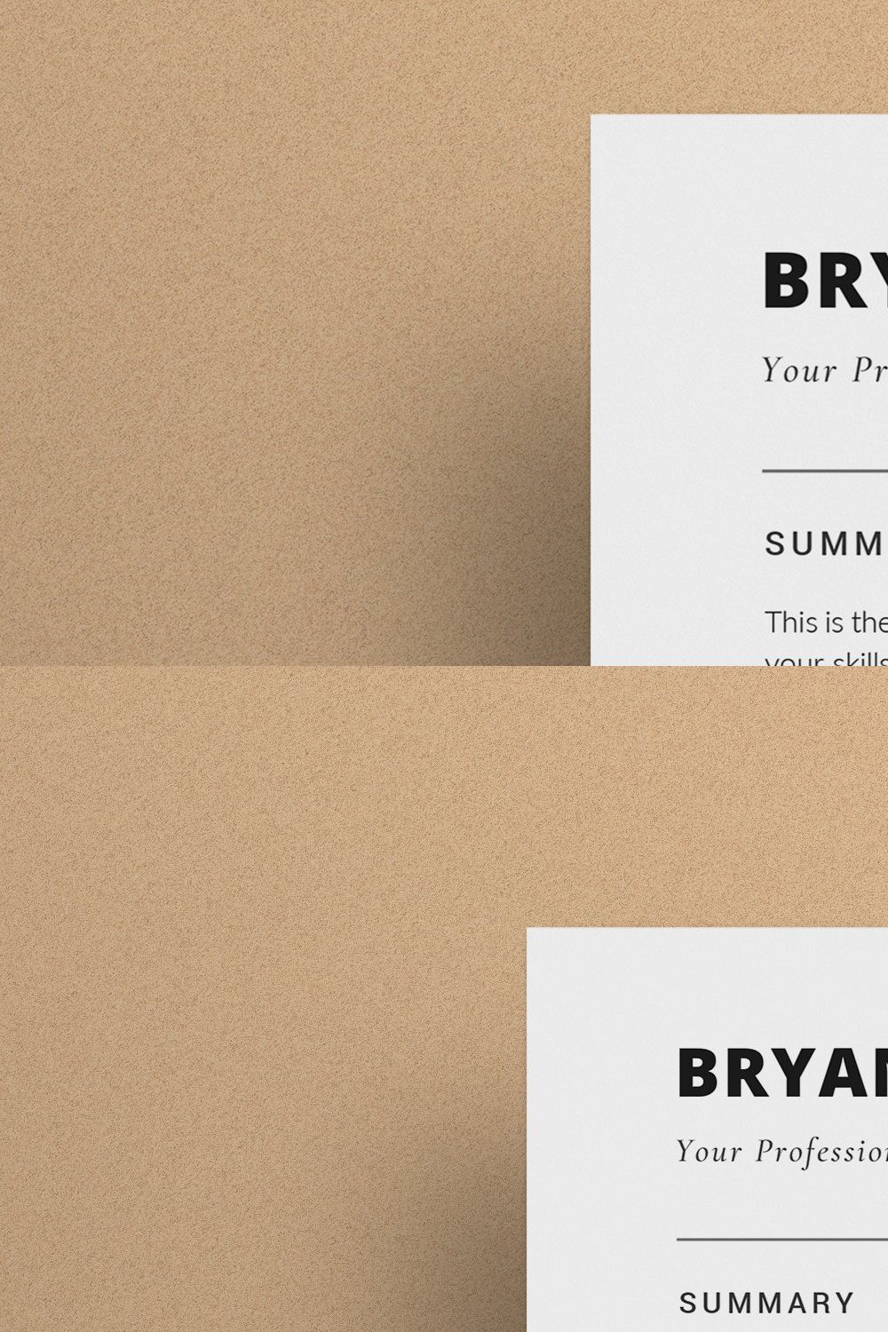 Resume/CV - The Bryan pinterest preview image.