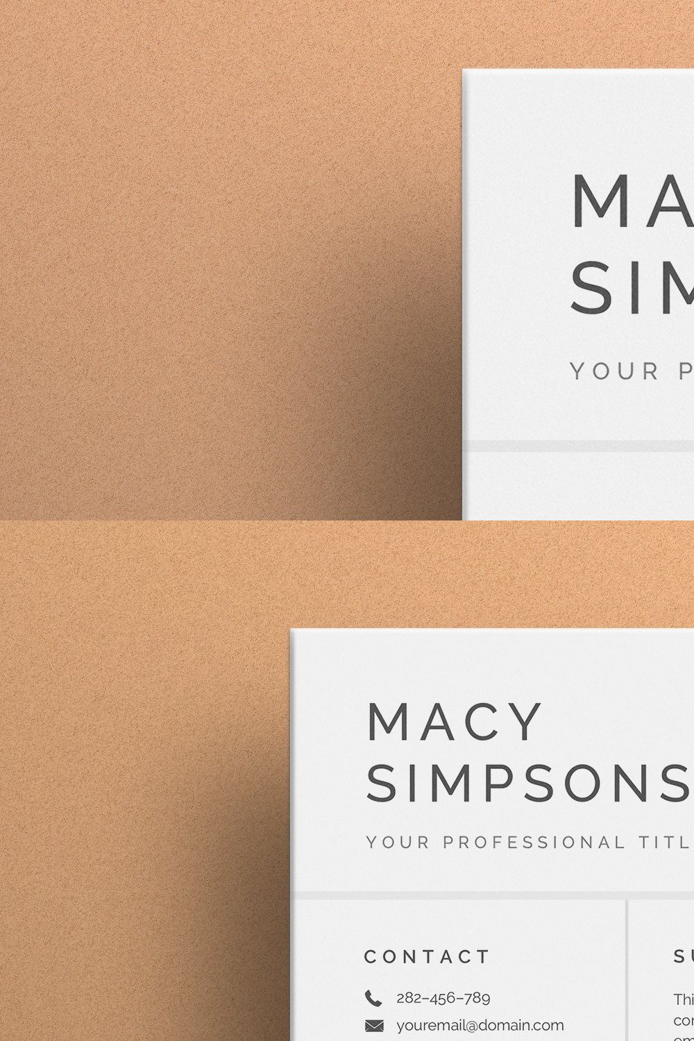 Resume/CV - The Macy pinterest preview image.