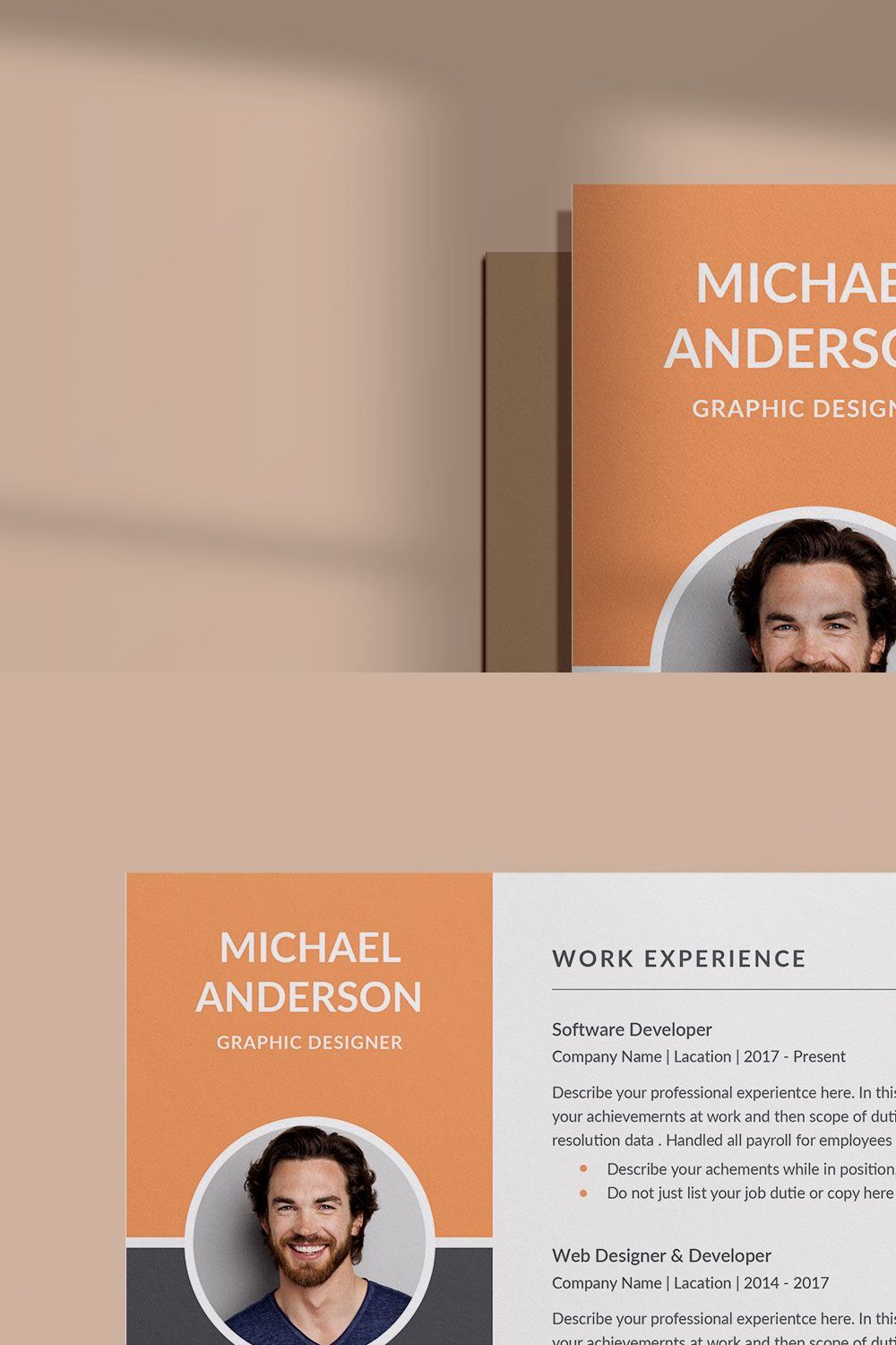 Resume/CV Word pinterest preview image.