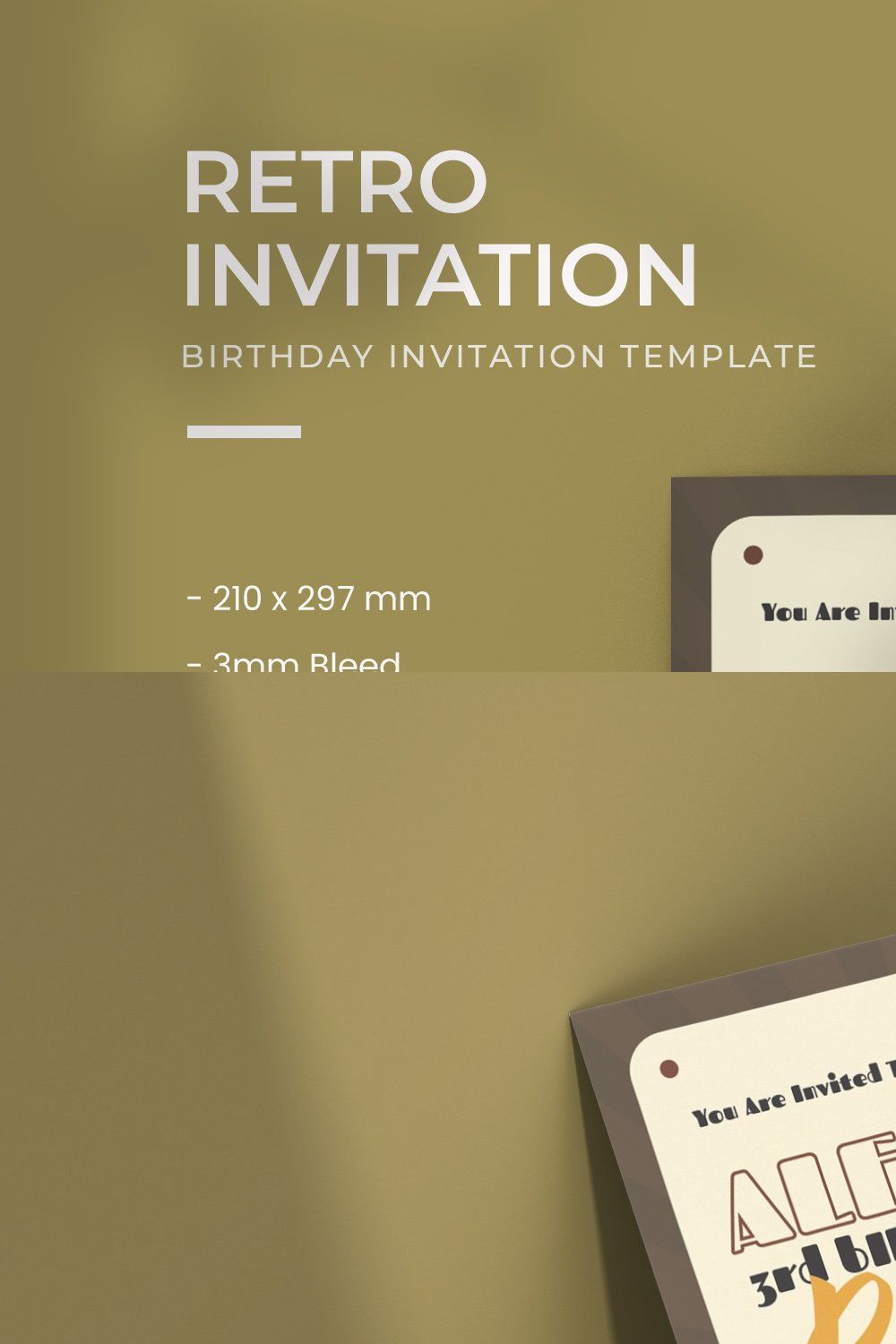 Retro - Birthday Invitation pinterest preview image.
