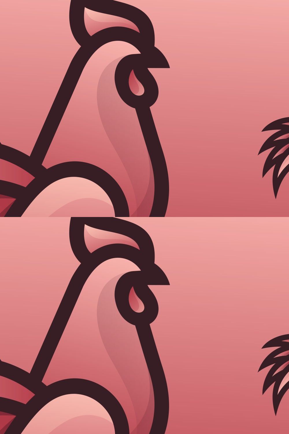 Rooster Gradient Logo pinterest preview image.
