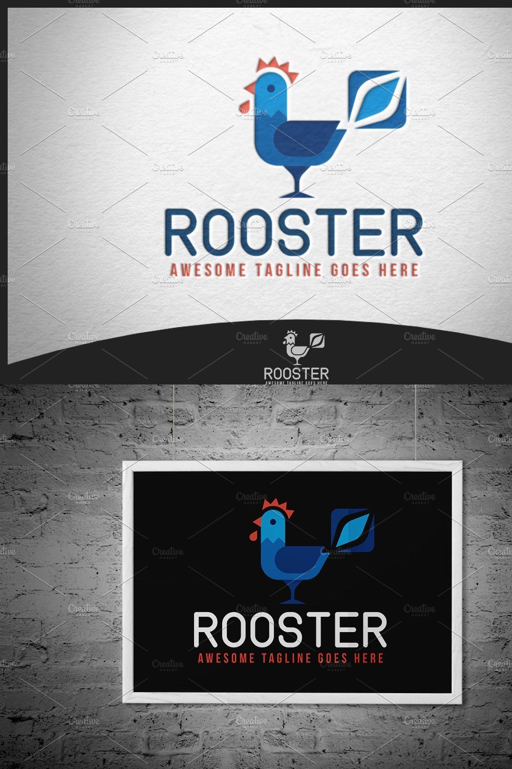 Rooster Logo pinterest preview image.