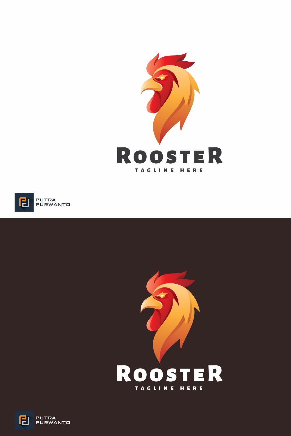 Rooster - Logo Template pinterest preview image.