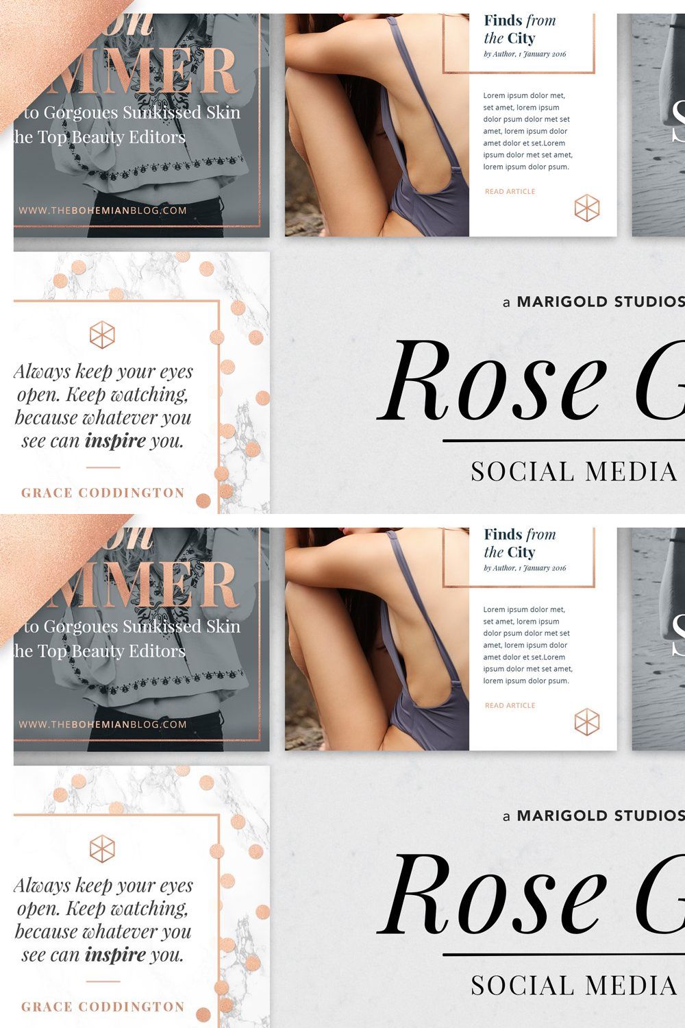 ROSE GOLD | Social Media Pack pinterest preview image.