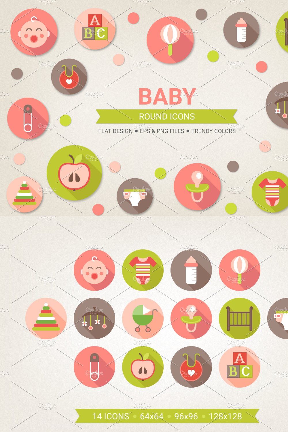 Round baby icons pinterest preview image.