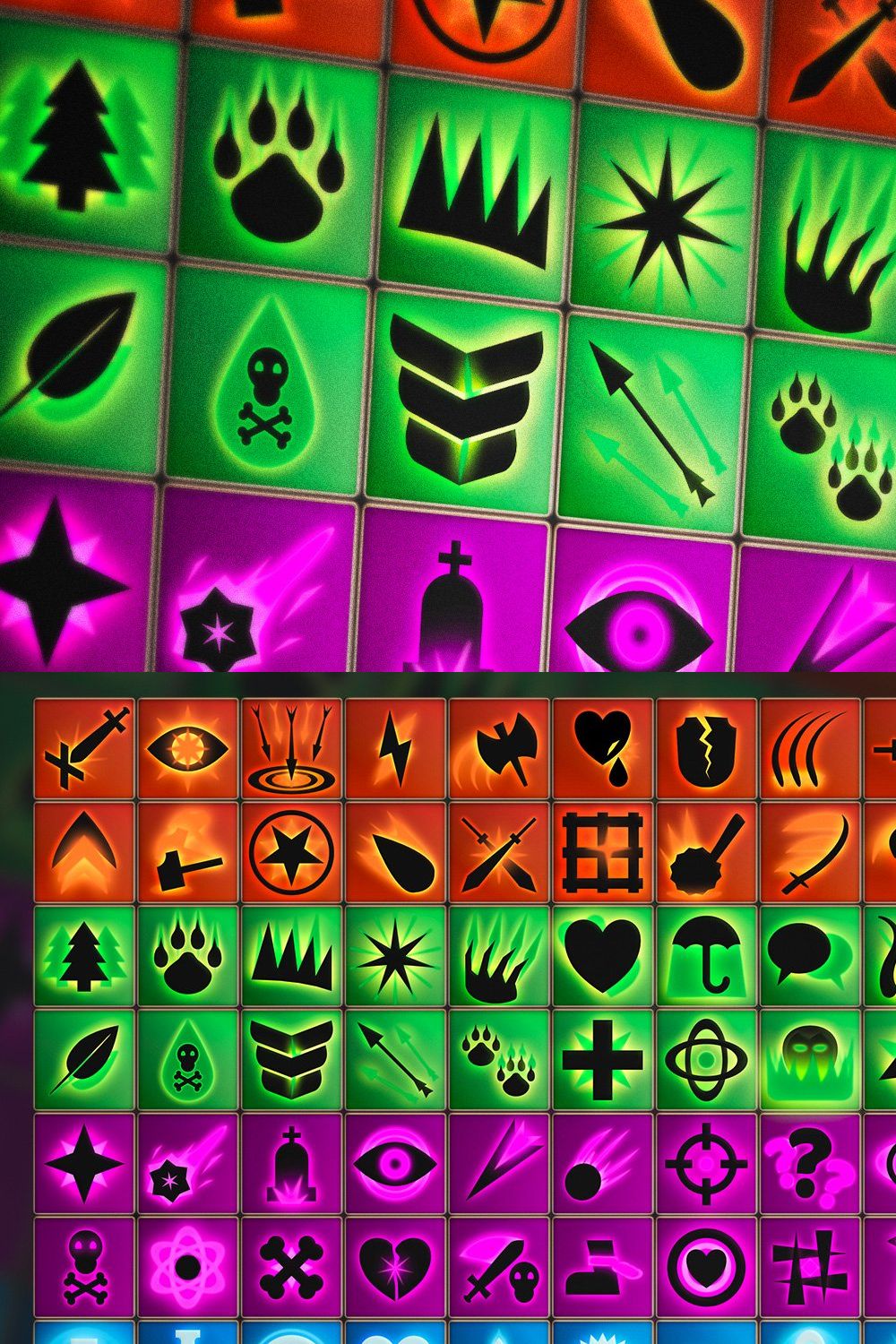 RPG Game User Interface Skills Icons pinterest preview image.
