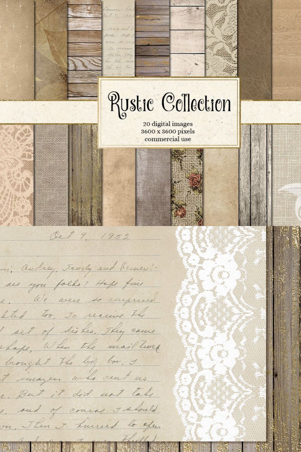 Rustic Backgrounds Variety Pack pinterest preview image.