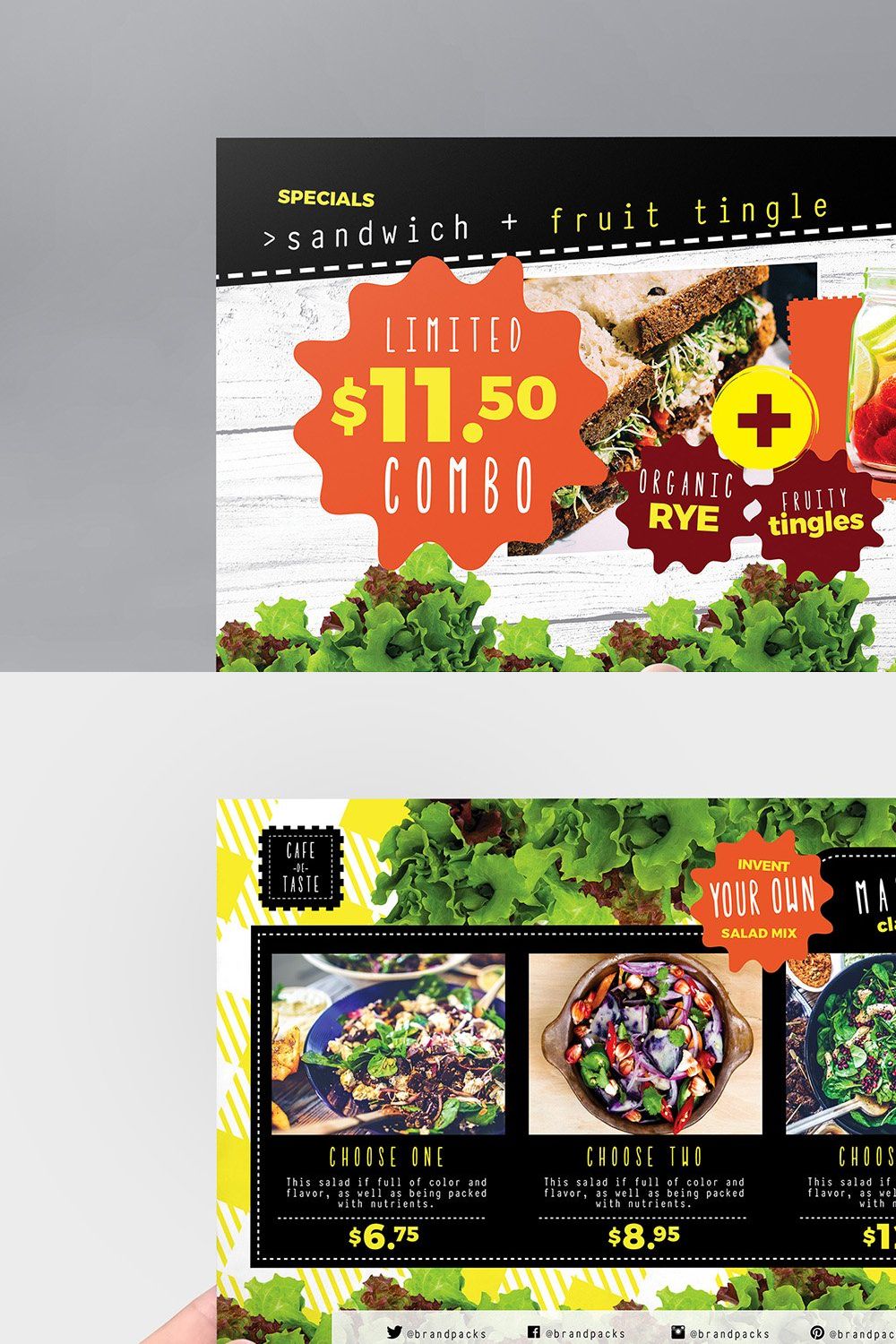 Salad Menu Flyer Template pinterest preview image.