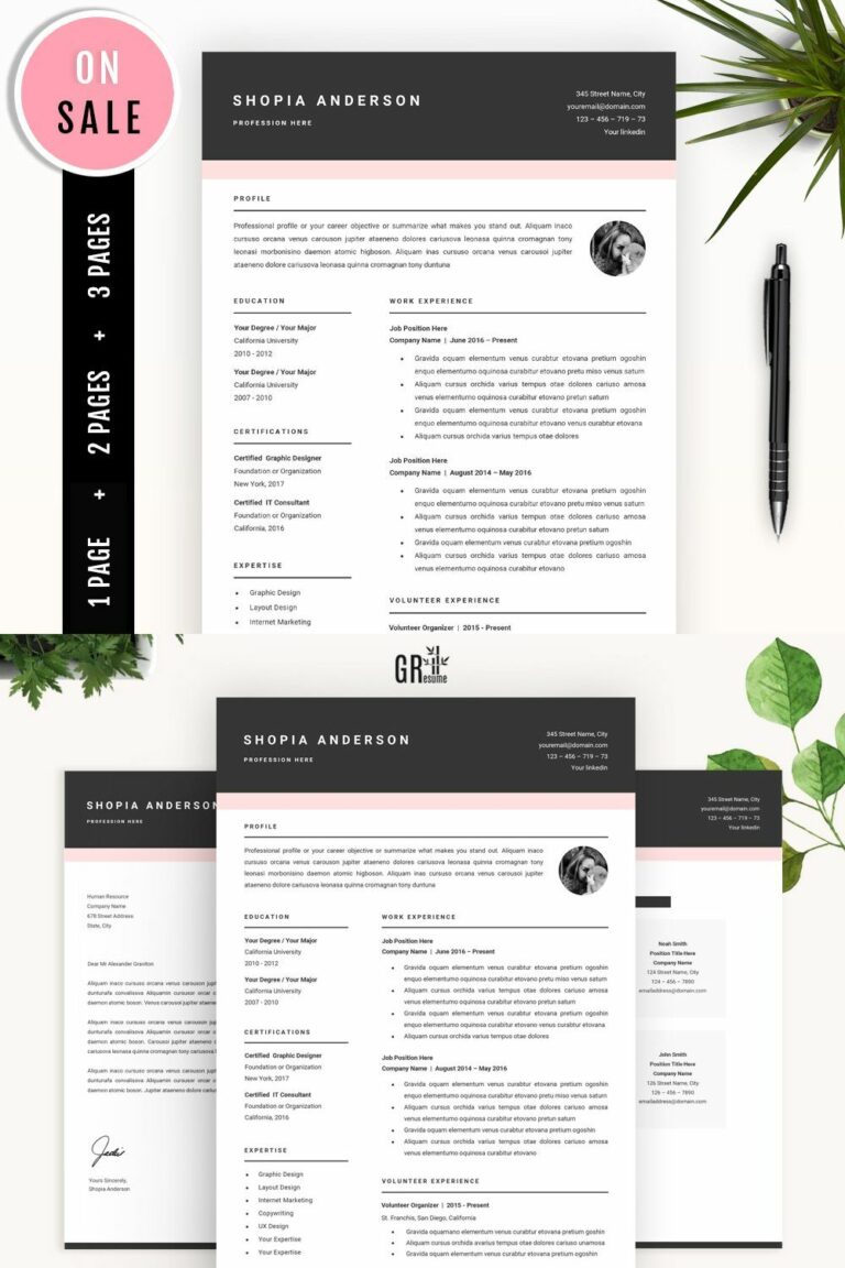 SALE Resume Template for MS Word – MasterBundles