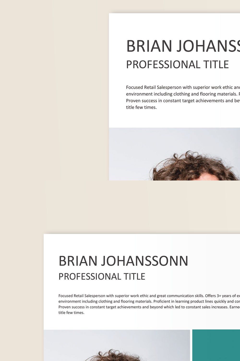 Salesperson Resume Template pinterest preview image.