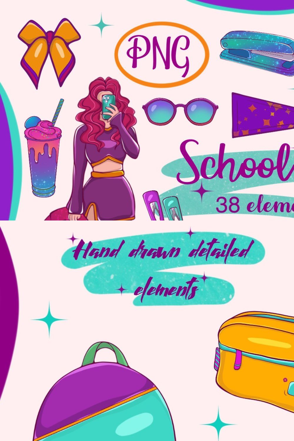 School Days Clipart pinterest preview image.