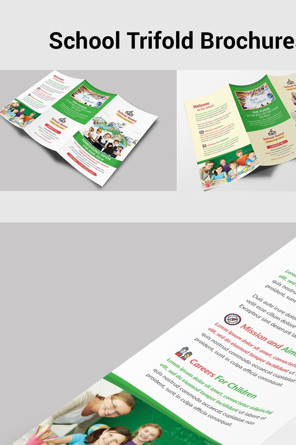 School Trifold Brochures pinterest preview image.