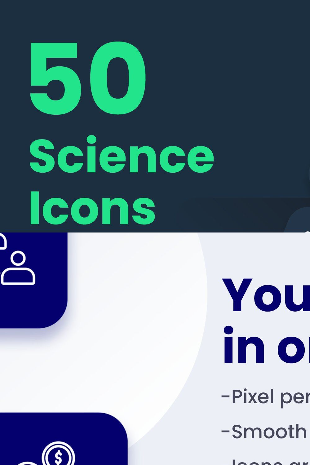 Science Icons pinterest preview image.
