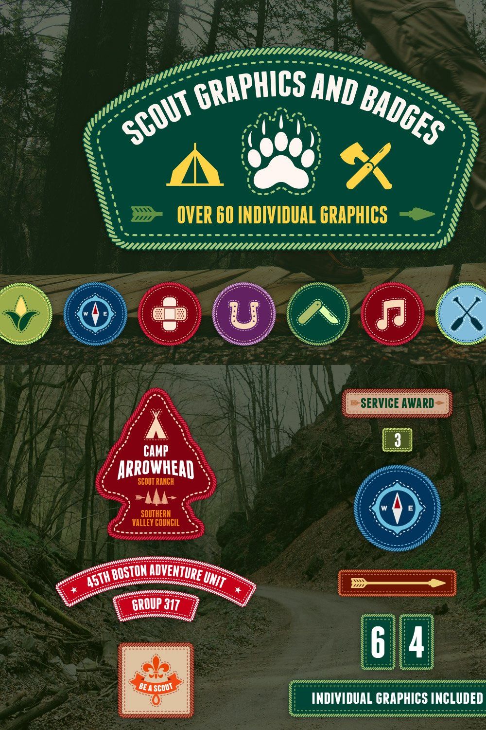 Scout badges pinterest preview image.
