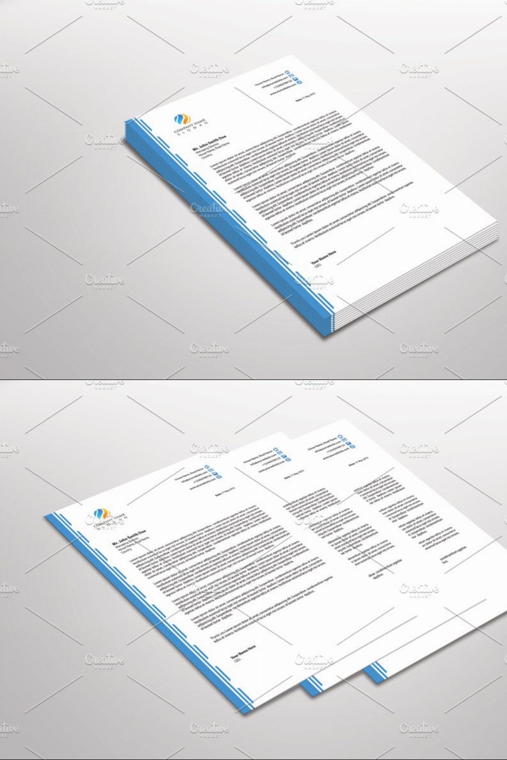 Sealia Letterhead Template pinterest preview image.