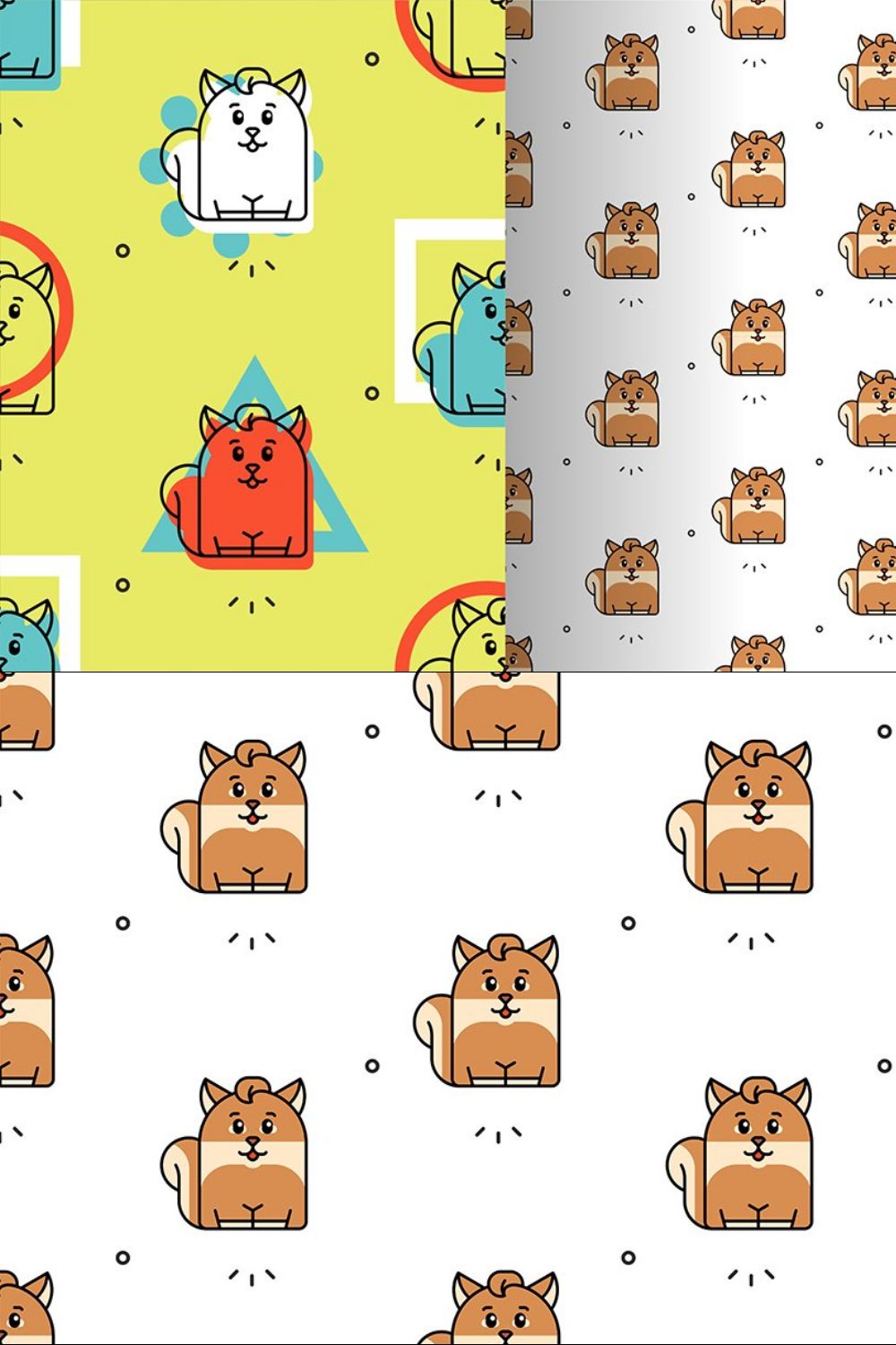 Seamless pattern with Squirrels pinterest preview image.
