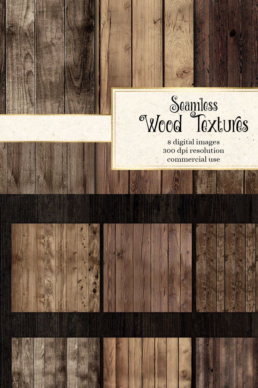 Seamless Wood Textures pinterest preview image.