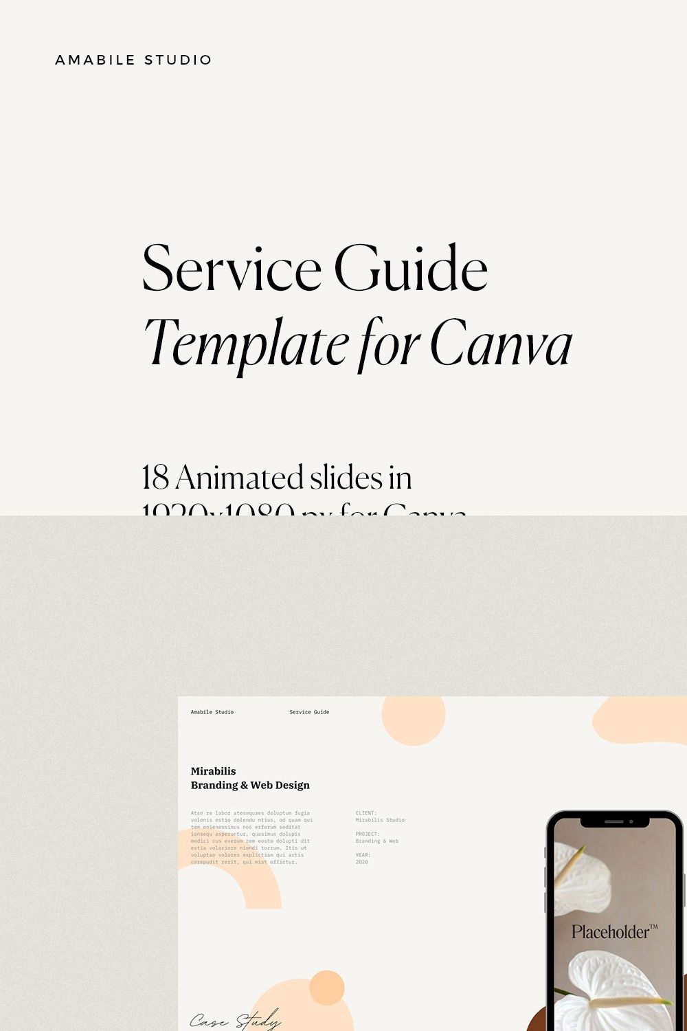 Service Guide Template for Canva pinterest preview image.