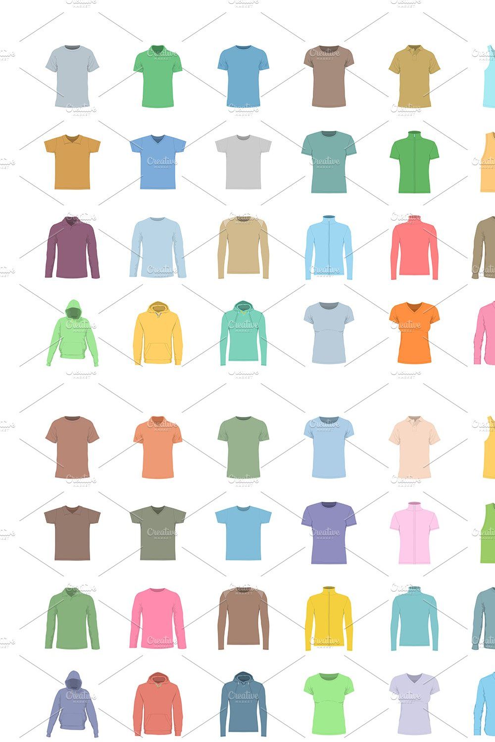 Set of clothing pinterest preview image.