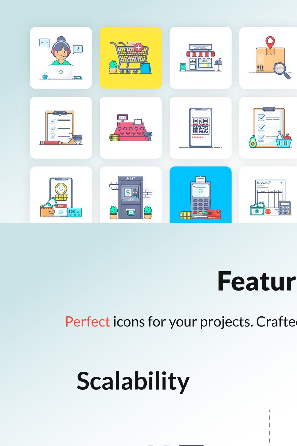 Set Of Ecommerce Flat Icons Pack pinterest preview image.