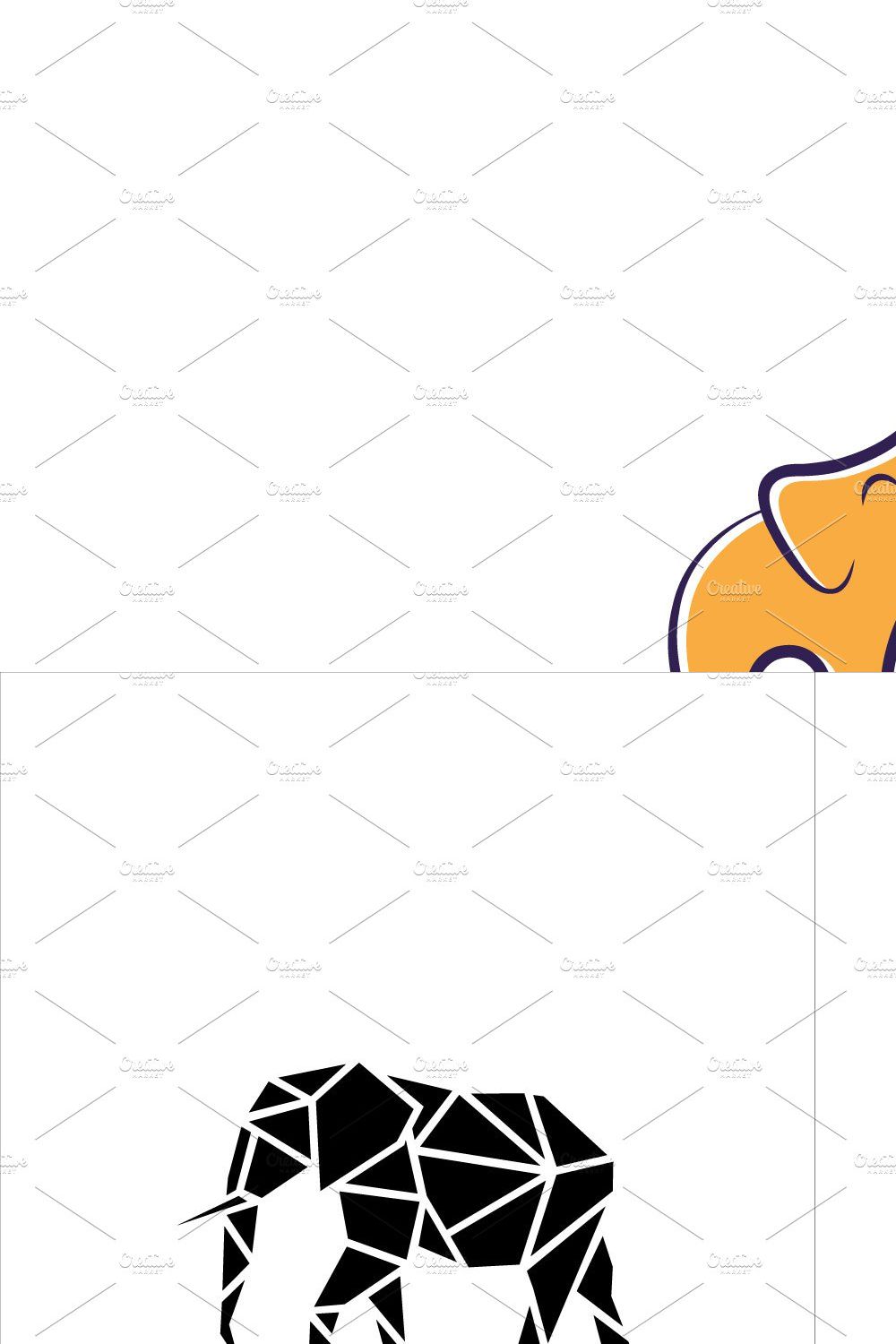 set of elephant animal logo vector pinterest preview image.