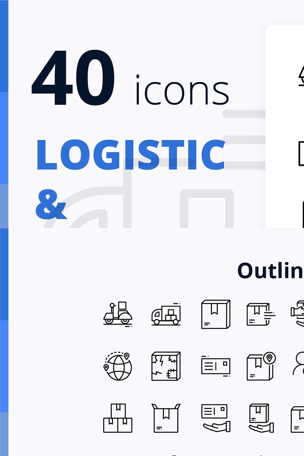 Set of Logistic & Delivery pinterest preview image.