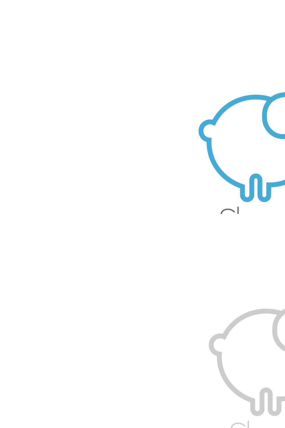 Sheep logo pinterest preview image.