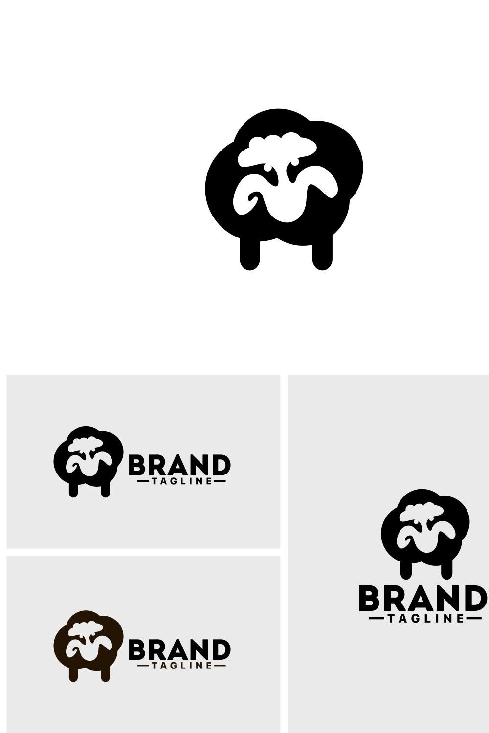 Sheep Logo Template pinterest preview image.