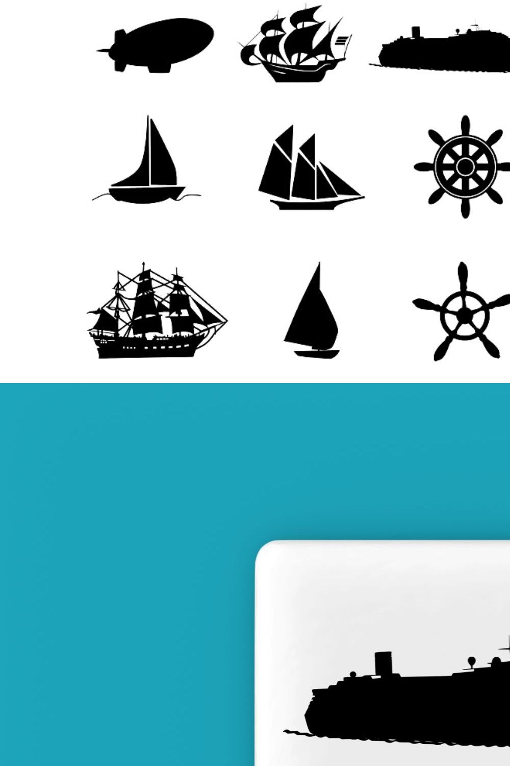 Ships Silhouette pinterest preview image.