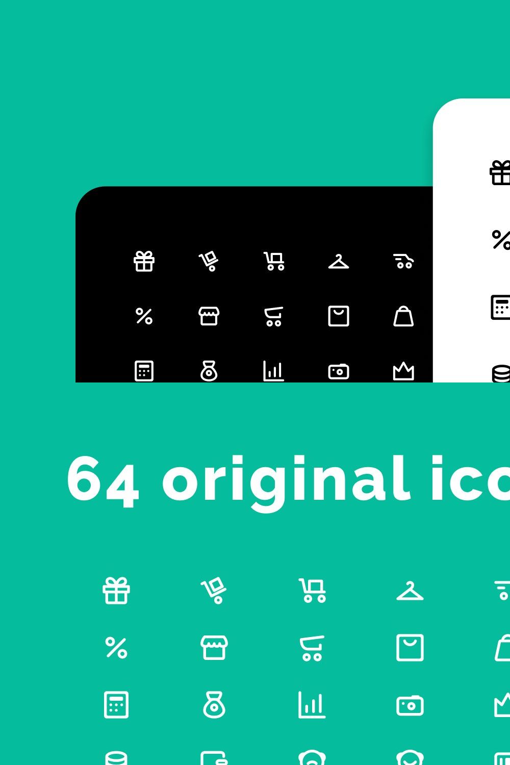 Shopping icons set pinterest preview image.