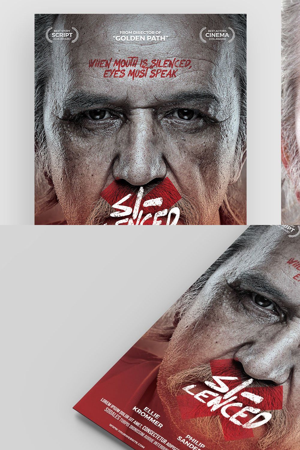 SILENCED Poster Template pinterest preview image.