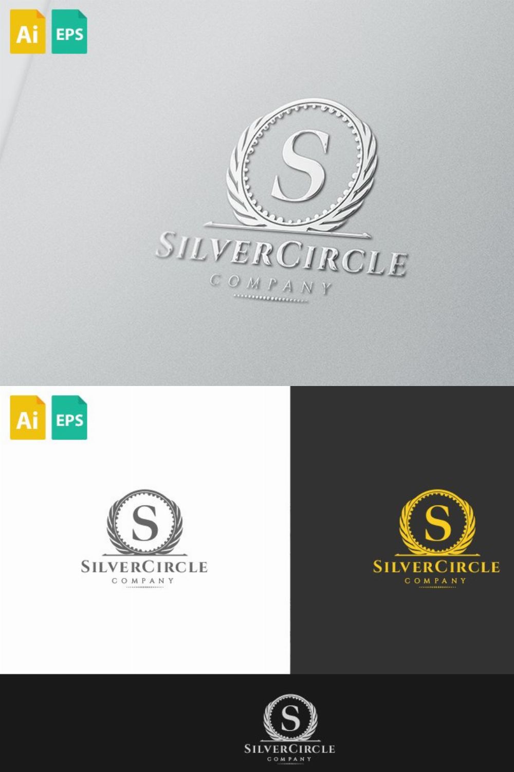 Silver Circle Logo pinterest preview image.